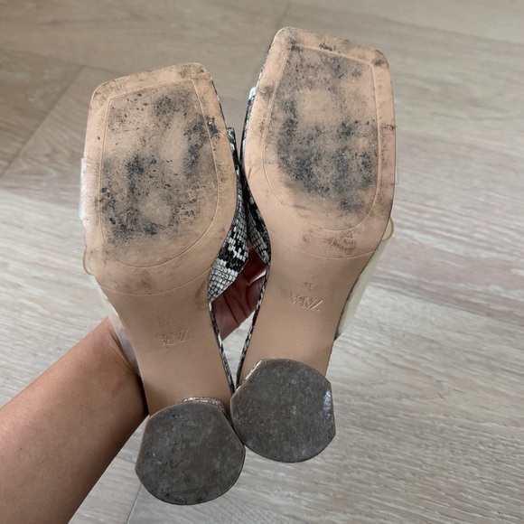 Zara Snake Print Chunky Mules - Picture 3 of 5
